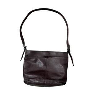 SAS Texas Genuine Leather Handbag Purse Zipper Brown‎ Made In USA
